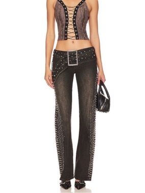 Jaded London Low Rise Studded Jeans